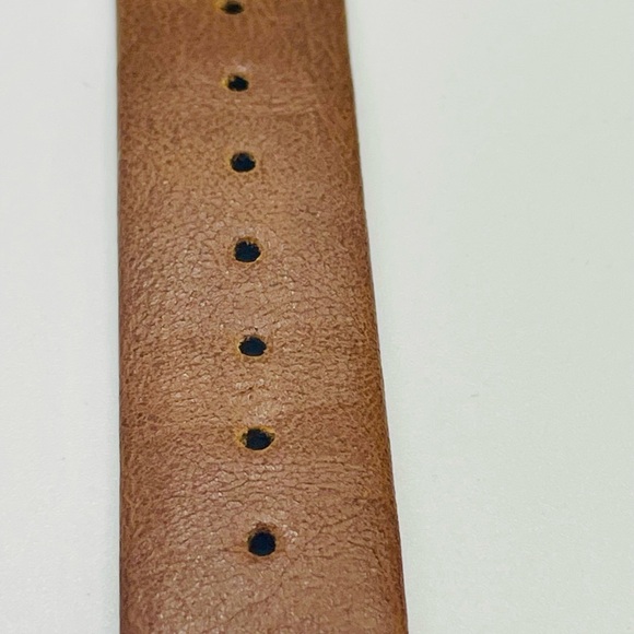 Anne Klein Gold-Tone Rectangle Dial Watch with Tan Leather Band. 9 inch main image 4